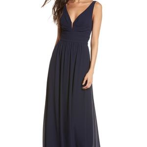 Lulus V-Neck Chiffon A-Line Gown